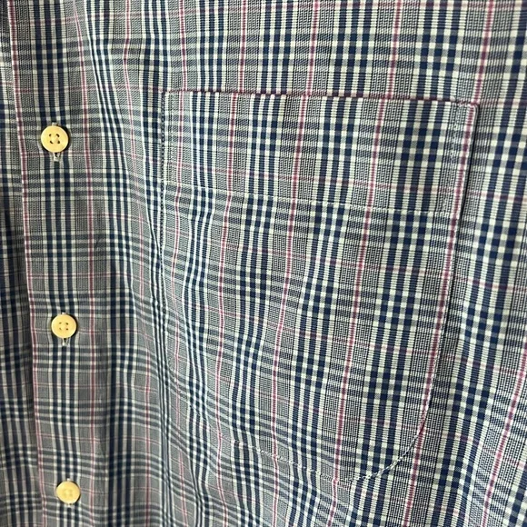 Peter Millar 100% Cotton Blue Plaid Button Down‎ Long Sleeve Dress Shirt, Sz XXL - Picture 5 of 11
